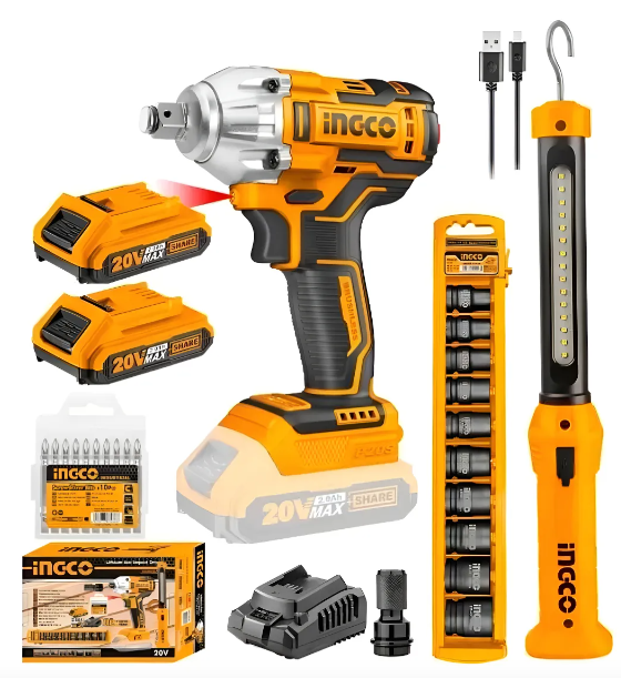 Combo Llave Impacto P20S 400N.m Brushless + LCosli23048-4 interna De Trabajo C/2Xbateria C/Cargador C/Maleti -