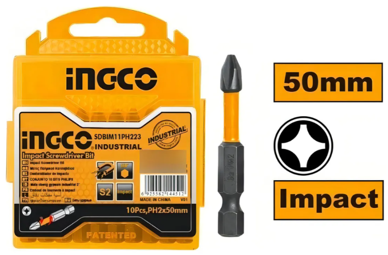 Punta Taladro Super Ingco - Ph2 - 50Mm (Set 10Pcs) -Industrial - Sdbim11Ph223