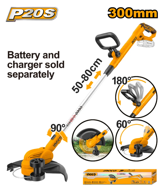 Bordeadora Super Ingco - P20S 300Mm S/Bateria C/Rueda C/Carton - Cgtli20328