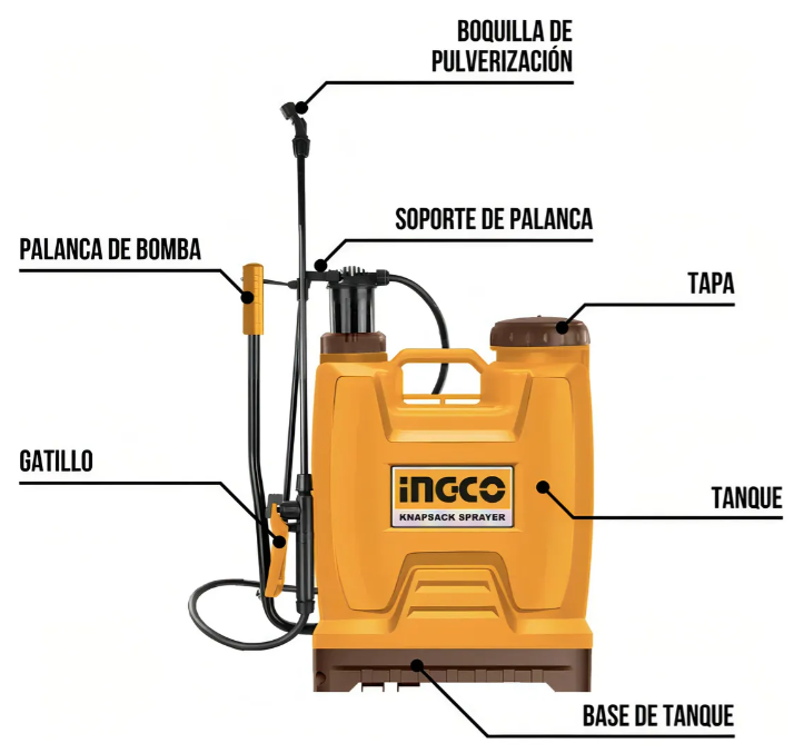 Pulverizador Mochila Con Bomba Super Ingco - 20 Lt - Hspp42002