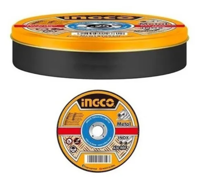 Disco Corte Abrasivo Metal Centro Plano Super Ingco - 115x1.2x22.2mm (SET x 25 Und) - Mcd1211525