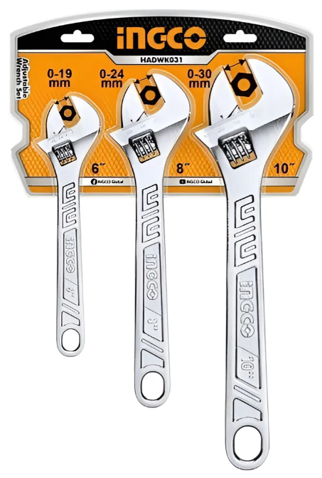 Set Llave Ajustable 3 Pcs - Hadwk031