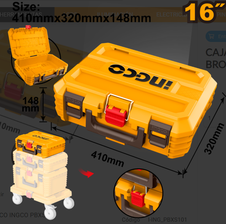 Maletin Porta Herramienta Apilable 16" - PBXS101