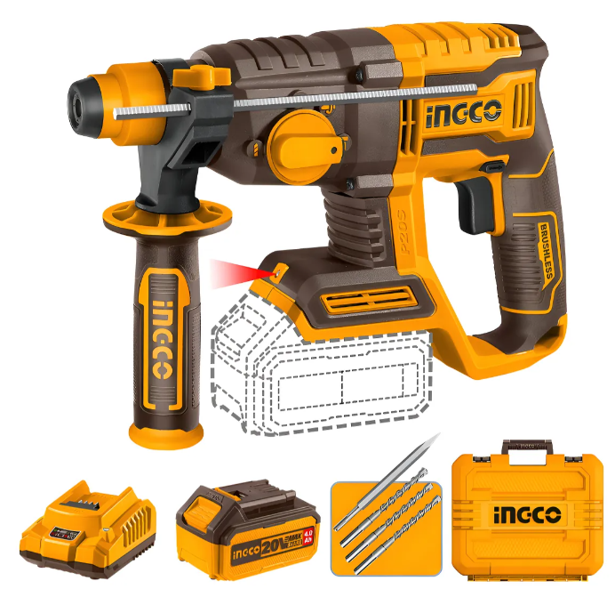 Rotomartillo Super Ingco - P20S 22Mm Brushless C/Bateria C/Cargador C/Maletin - Crhli202081-4