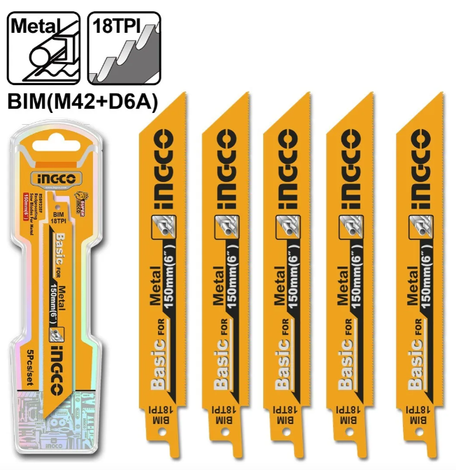 Hoja Sierra Sable Para Metal 150mm(6") (Blister x 5) - Rsb922ef