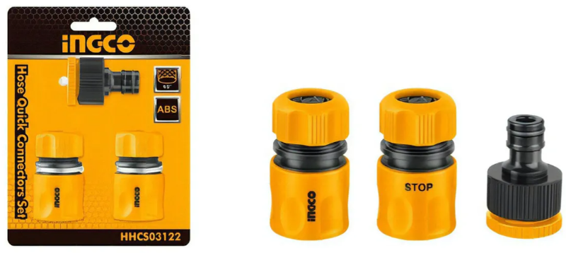 Set Riego 3 Piezas C/Acoples 1/2 + Conector Manguera - HHCS03122