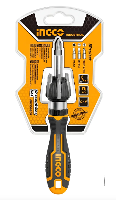 Destornillador Criquet Puntas Intercambiables - 8 Puntas + Mango - Akisd0808