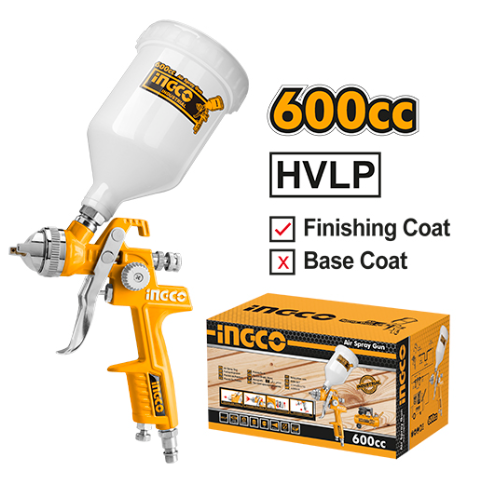 Pistola Pintar Super Ingco HVLP - Gravedad Tacho Plastico 600Cc - ASG1061