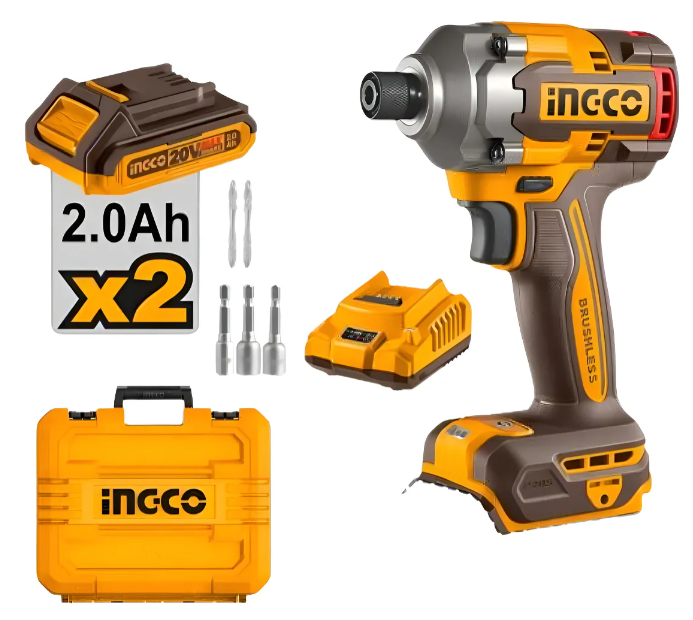 Atornillador Impacto Super Ingco - P20S 285N.m C/2xBateria C/Cargador C/Maletin - Cirli2028-4