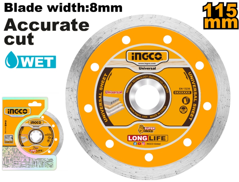 Disco Diamantado Continuo 115x22.2mm Super Ingco - DMD021152