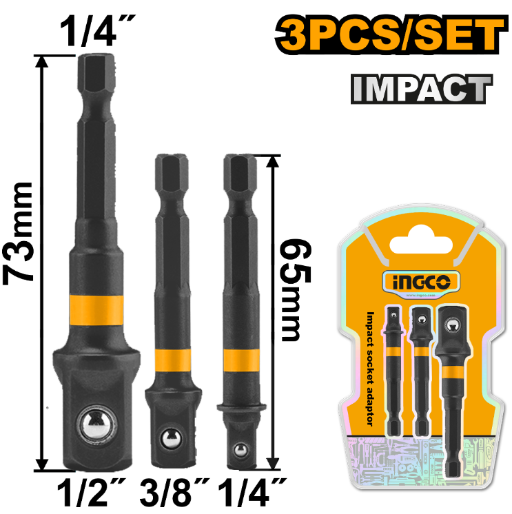 Llave Tubo Adaptador 1/4-3/8-1/2 (Set X 3Pcs) - Amn365A01