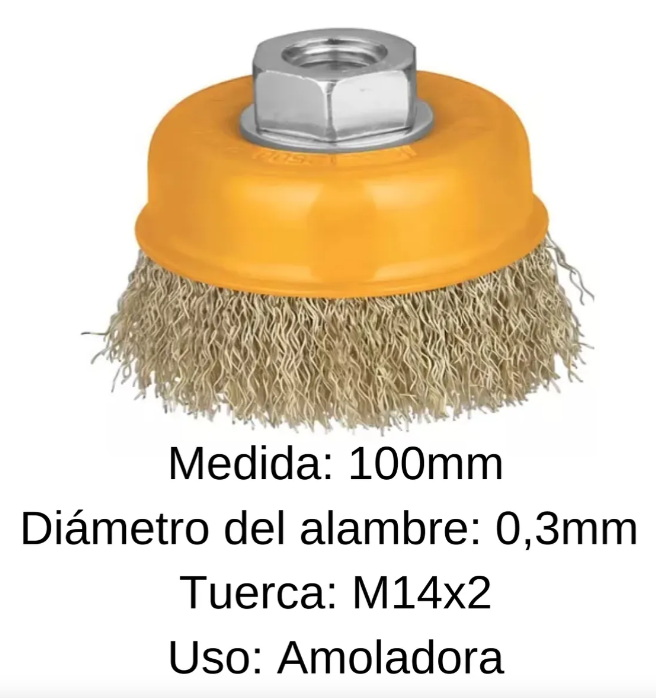 Cepillo Copa Rizado 4 /100Mm Para Amoladora Rm14 - Wb11001