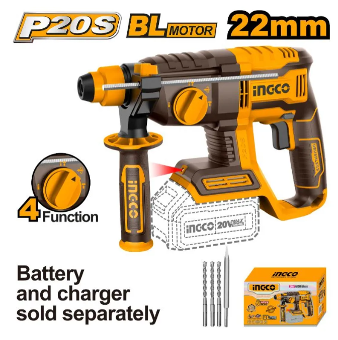 Rotomartillo Super Ingco - P20S 22Mm Brushless S/Bateria S/Cargador C/Carton - Crhli20208