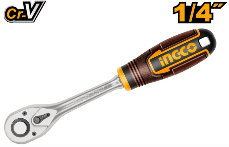 Llave Criquet Super Ingco Industrial - 1/4" - Mango 15,5Cm - Hrth0814