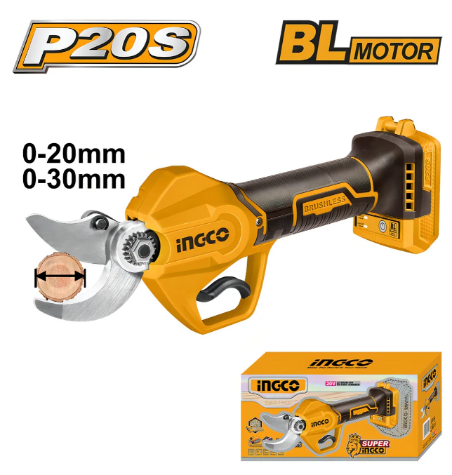 Tijera De Poda Super Ingco - P20S 20Mm/30Mm S/Bateria C/Carton - Cssli20308