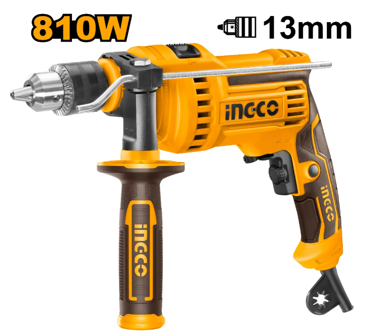 Taladro Atornillador Percutor Super Ingco 13Mm - 810W C/Cable C/Carton - Id8108-4