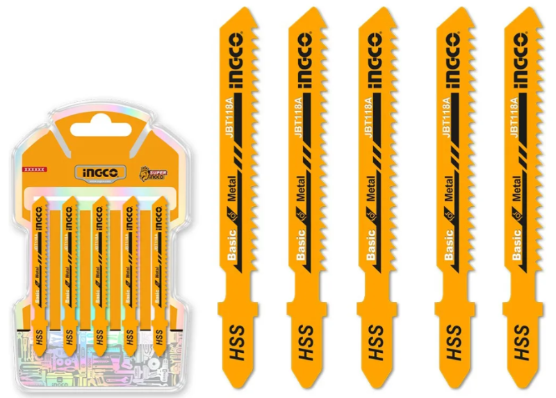 Hoja Sierra Para Caladora Super Ingco - Blisterx5 50Mm 21Tpi Metal - Jbt118A