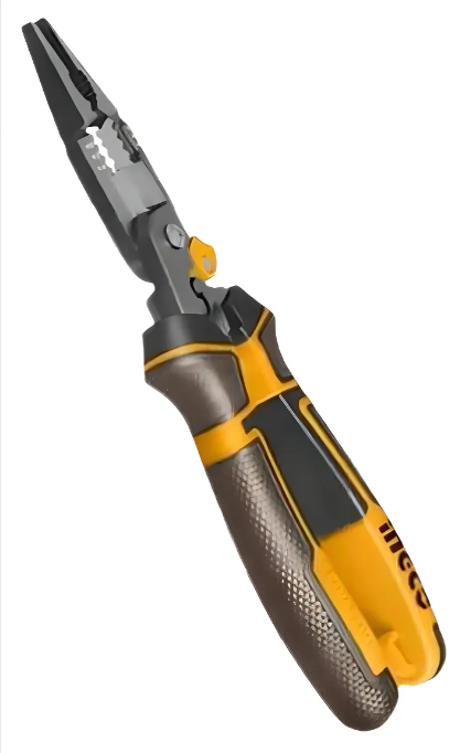 Pinza Punta Chata Multifuncion 6 En 1 Ingco 200Mm(8") - Industrial - Hmflnp28200