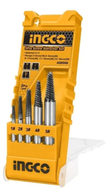 Set Extractores P/Tornillos 5 Pcs Super Ingco - Ase008
