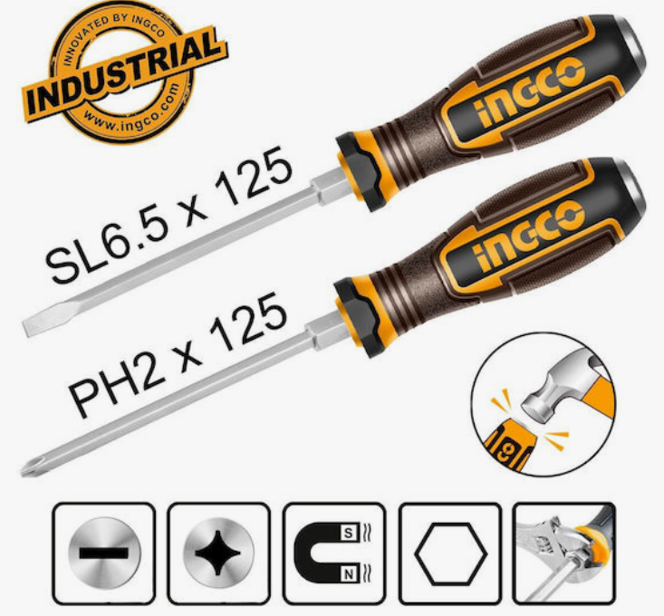 Set Destornillador De Golpe Vastago Hexagonal x 2Pcs - Hgtst0208