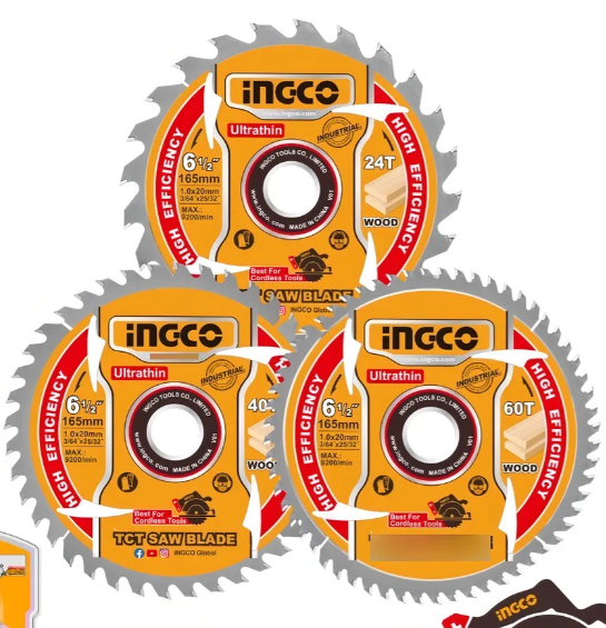 Set Disco Sierra Widia Circular 3 Pcs - 165mm (6 1/2") 24T-40T-60T - Industrial - Tsb16503