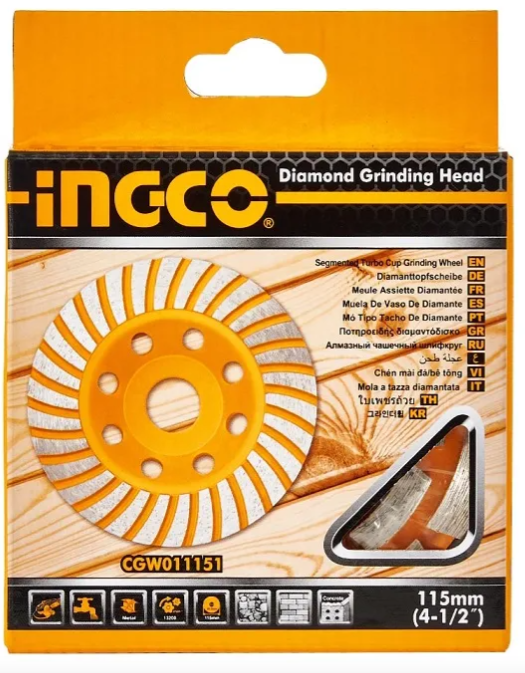 Disco Copa Diamantada Super Ingco - Segmentado 115Mm(4-1/2") - Cgw011151