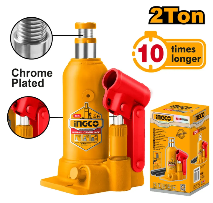Gato Hidráulico Tipo Botella 2Ton Super Ingco - Hbj204