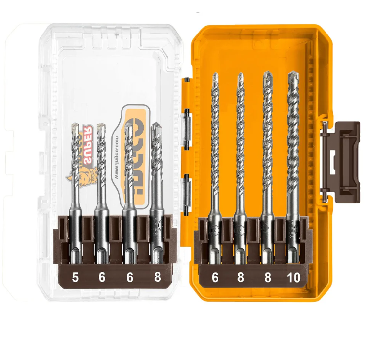 Juego Mechas Widia x 8 Pcs Super Ingco SDS plus 5-10mm - AKDL11806