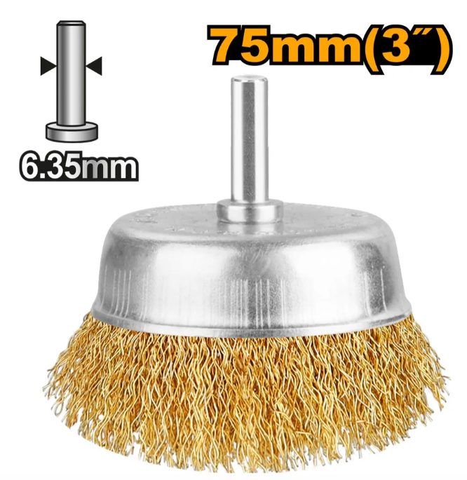 Cepillo Copa Rizado 3` /75Mm Para Taladro Vastago 1/4` - Wb30751