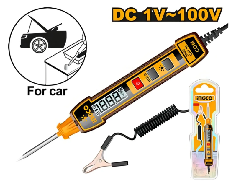 Tester Digital Para Circuitos Automotrices Super Ingco DC 1-100V - HSDT41001