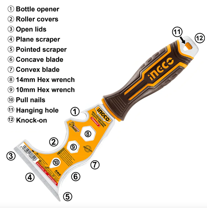 Espatula Multifuncion 15 En 1 - Industrial - Hput18060M