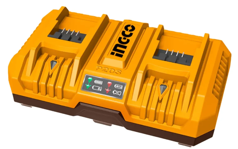 Cargador De Bateria Doble Super Ingco - P20S 4Ah 220V C/Carton IG-FCLI2082-4