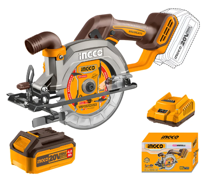 Sierra Circular Super Ingco - P20S 140Mm Brushless C/x1Bateria C/Cargador C/Carton - Csli14021-4