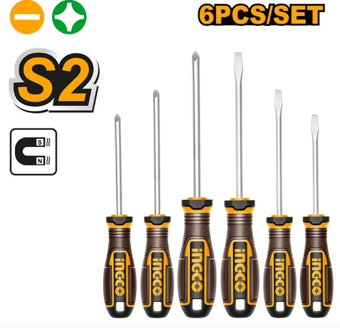 Juego Destornilladores Super Ingco - Setx6 Blister - Hksd0628