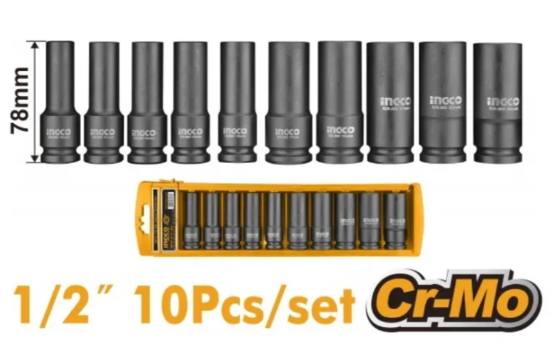 Juego Bocallaves de Impacto Hexagonal 1/2" - 10 Pcs 10-24mm - Industrial - Hkissd12102l