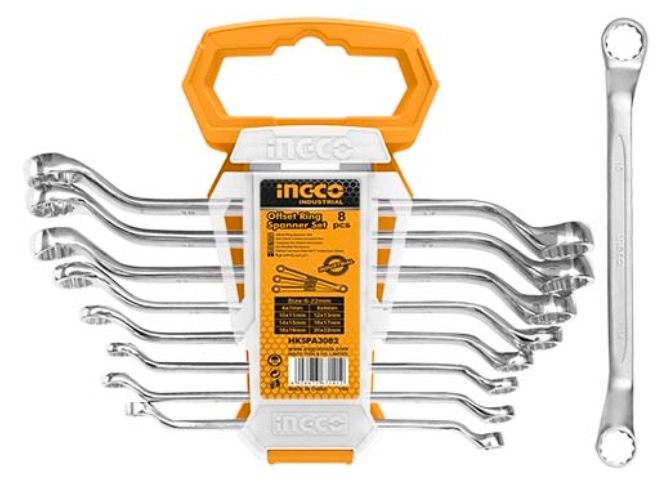 Set Llave Combinada Desplazada 8 Pcs - 6-22mm - HKSPA3088