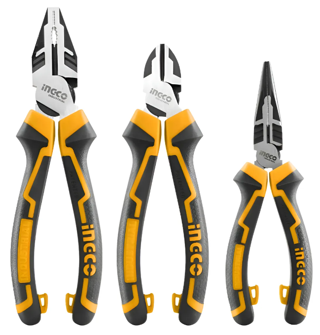 Set Pinzas 3 Pcs Industrial Energy Saving 30% Super Ingco - Hkhlps2831
