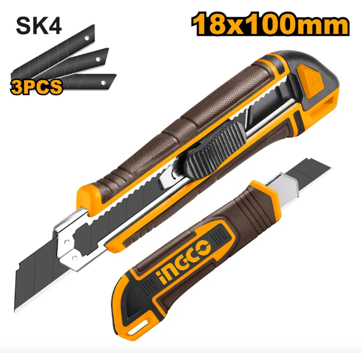 Cutter Super Ingco Reforzado - 18X100mm - Hkns28035