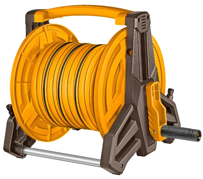 Carretel Enrollador Porta Manguera Reforzado + Set Riego Super Ingco - Hhr20124
