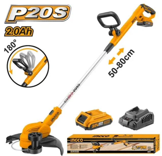 Bordeadora C/Rueda Super Ingco - P20S 300Mm C/x1Bateria C/Cargador C/Carton - CGTLI203285-4