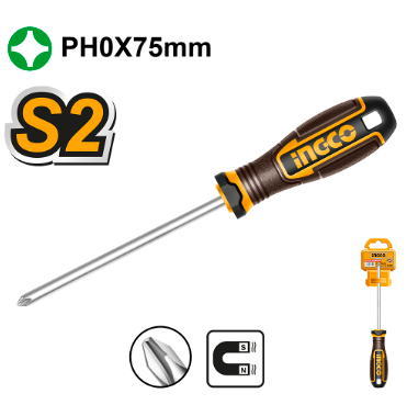 Destornillador Phillips Super Ingco - Ph0X75Mm - Industrial - Hsdph0075