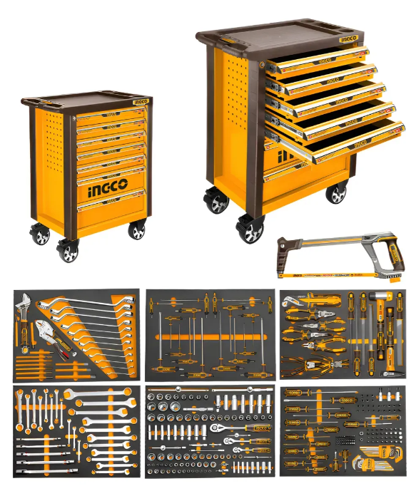 Carro Mecanico C/Ruedas + Set Herramientas De Mano 328 Pcs - Htcs273281