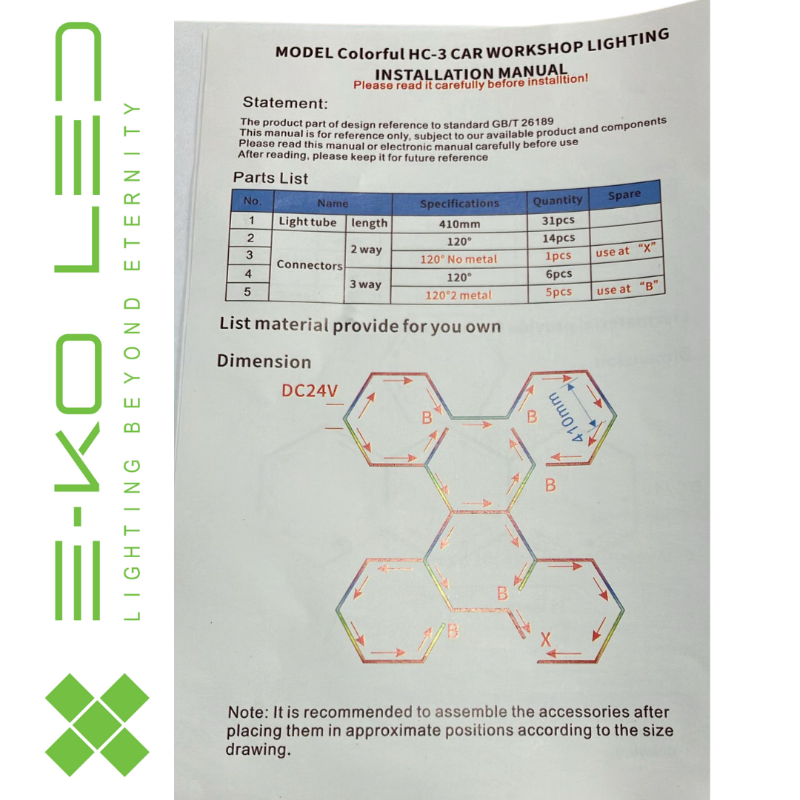 5 LED HEXAGON 6000K