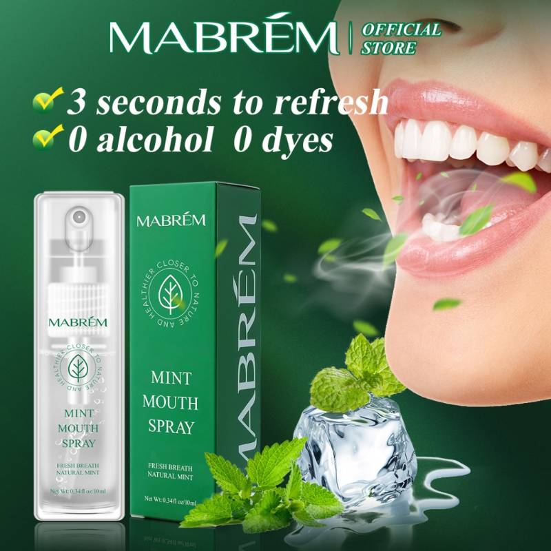 MABREM Mouth Spray Breath Freshener Oral Spray Herbal Fresh Breath Remove Smoke Breath Treatment10ml