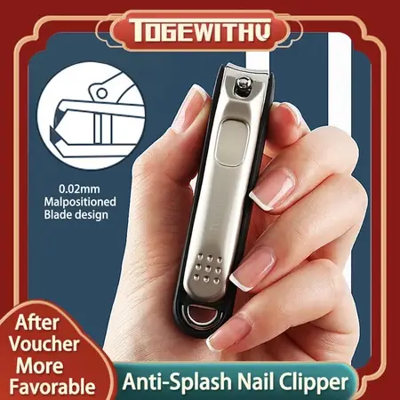 TOGEWITHU Nail Clippers, Anti-splash Fingernail Toenail Cutter Manicure Tools Detachable Nail Trimmer with Nail File