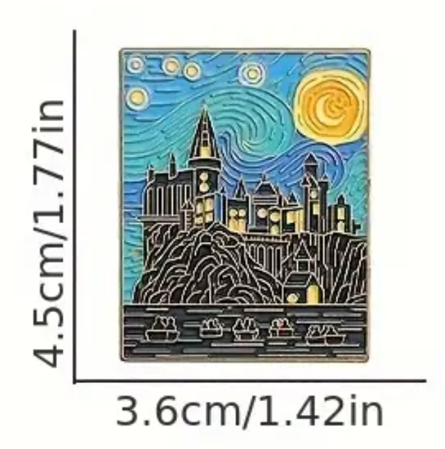 Harry Potter Castillo de Howarts / pintado tipo noche estrellada