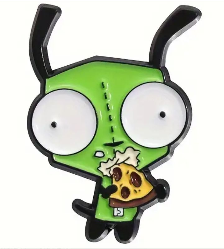 Invader Zim Gir comiendo pizza
