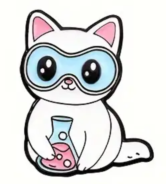 Gato Cientifico con Matraz