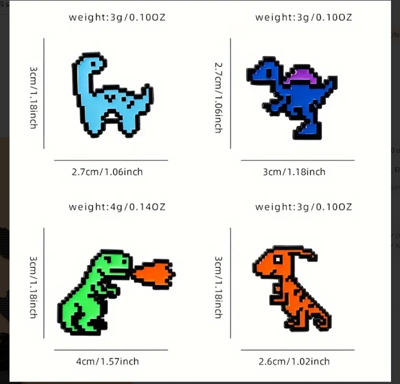 Dino Retro Pixel 01 Orange