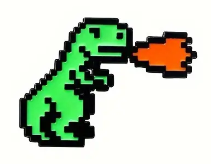 Dino Retro Pixel 04 Verde